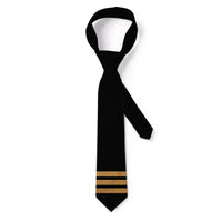 Thumbnail for Pilot Epaulette 3 Lines aviation design on premium silk blend tie.