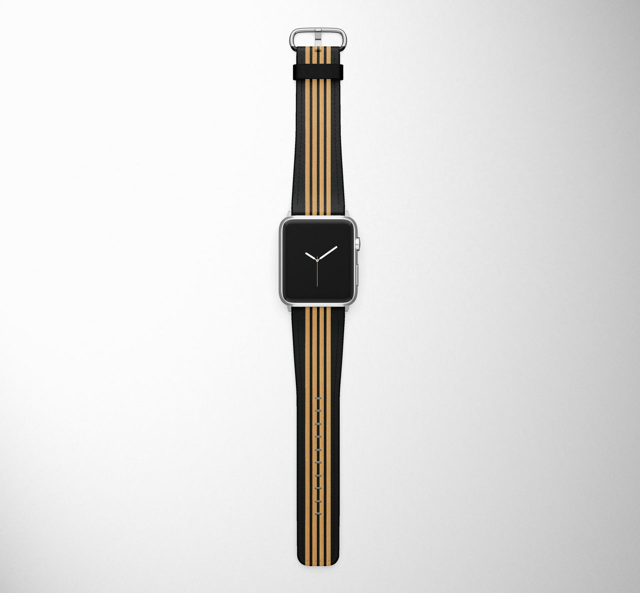 Pilot Epaulette 4 Lines (Golden) Designed Leather Apple Watch Straps
