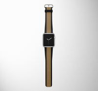 Thumbnail for Pilot Epaulette 4 Lines (Golden) Designed Leather Apple Watch Straps
