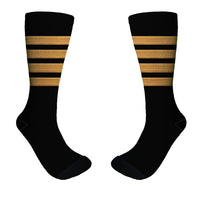 Thumbnail for Pilot Epaulette (Golden) 4 Lines Designed Socks