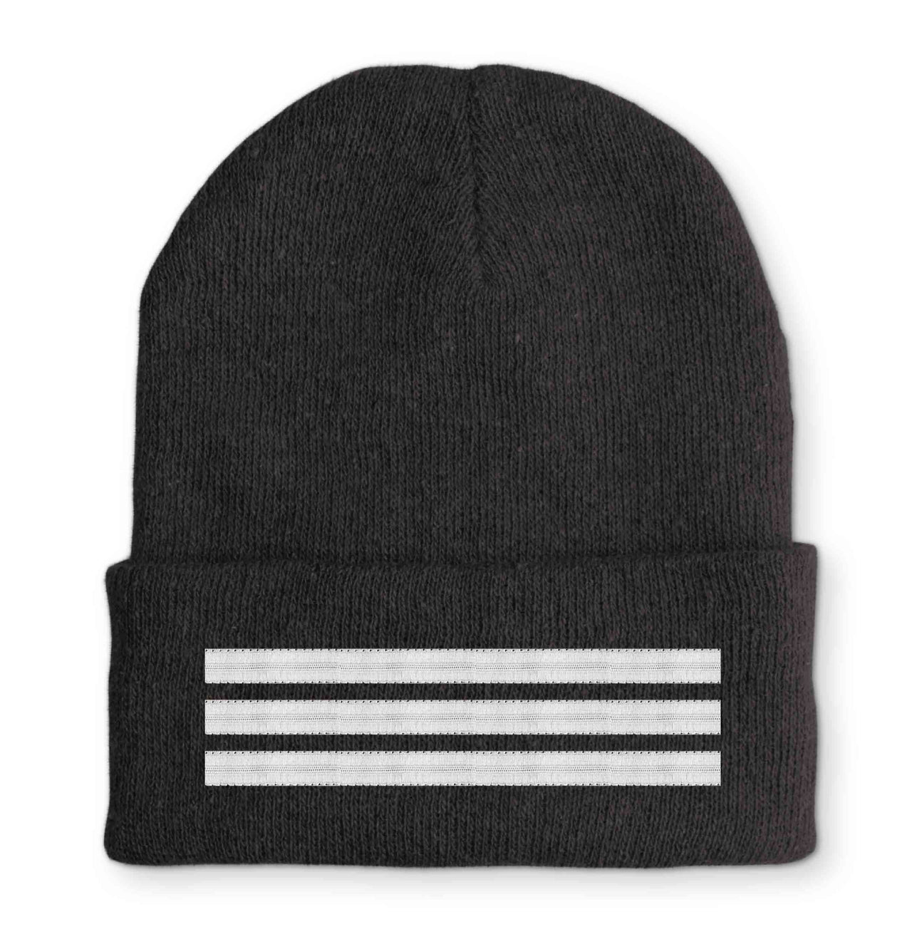 Pilot Epaulette (Silver) 3 Lines Embroidered Beanies