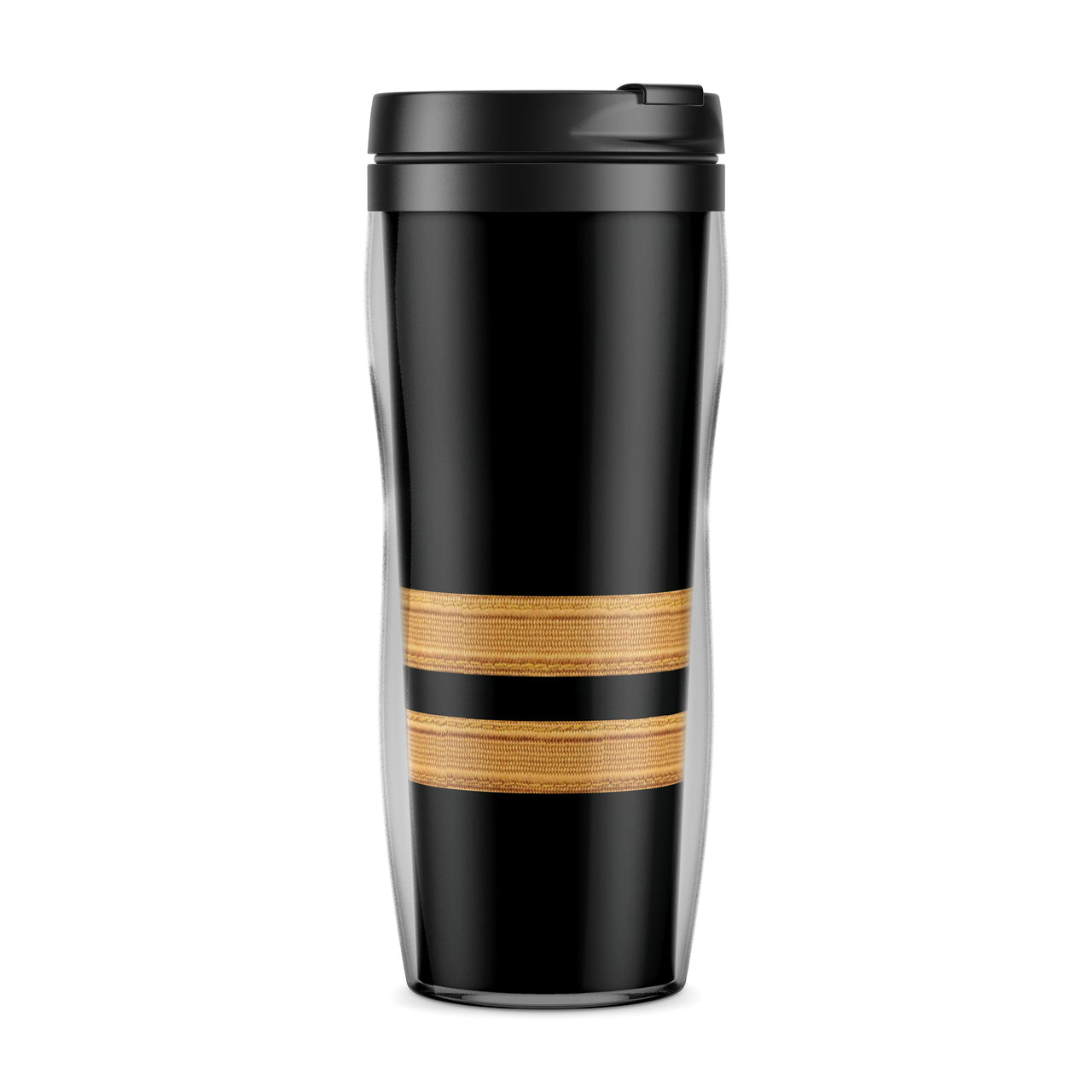 Golden Pilot Epaulettes (4,3,2 Lines) Designed Plastic Travel Mugs