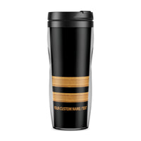 Thumbnail for Custom Name & Golden Epaulettes (4,3,2 Lines) Designed Plastic Travel Mugs