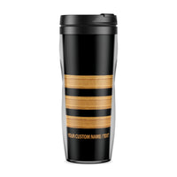 Thumbnail for Custom Name & Golden Epaulettes (4,3,2 Lines) Designed Plastic Travel Mugs