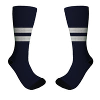 Thumbnail for Pilot Epaulette (Silver) 2 Lines Designed Socks