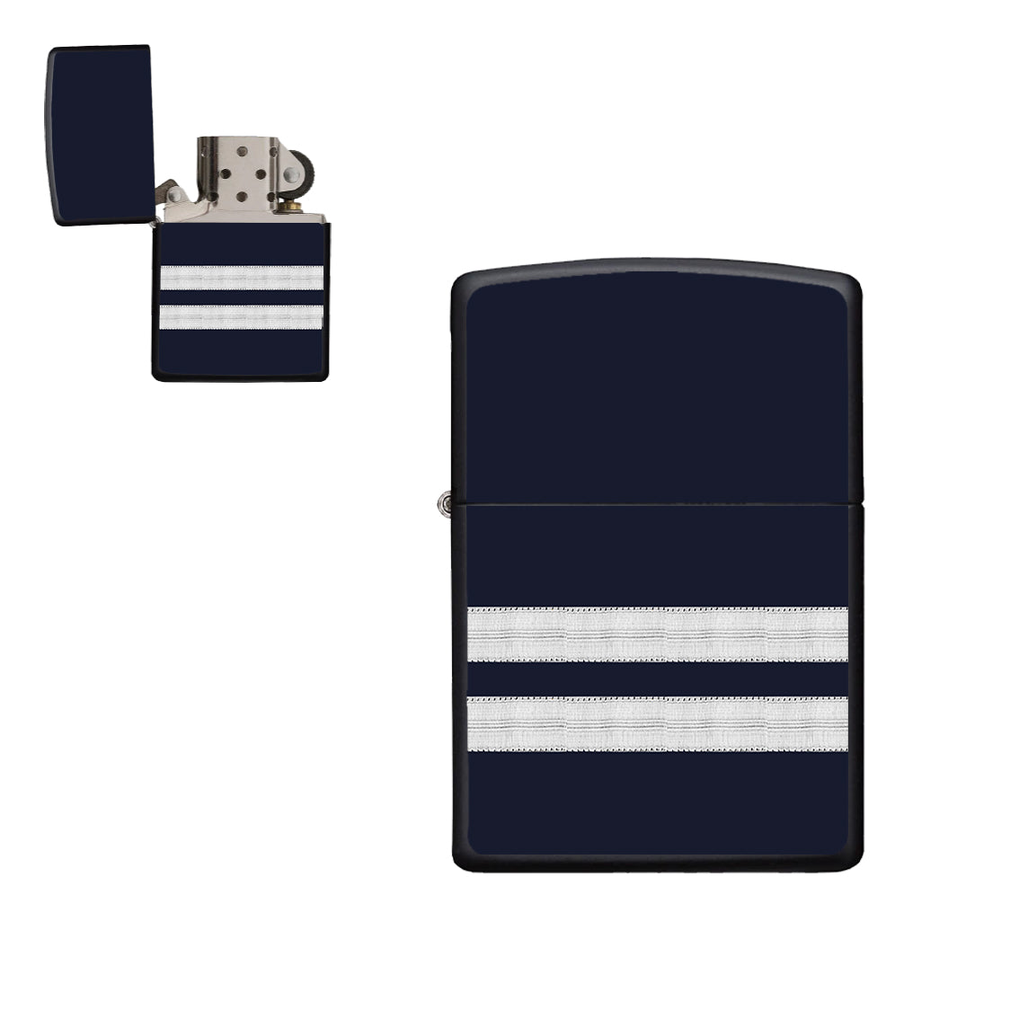Pilot Epaulettes (Silver) 2 Lines Designed Metal Lighters