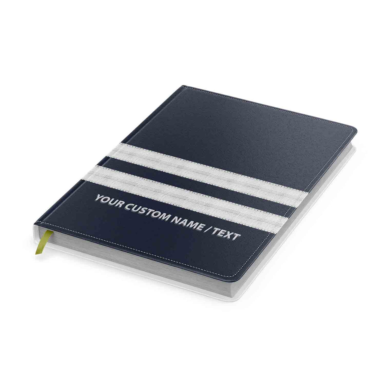 Customizable Name & "SILVER" Pilot Epaulette (4,3,2 Lines) Designed Notebooks