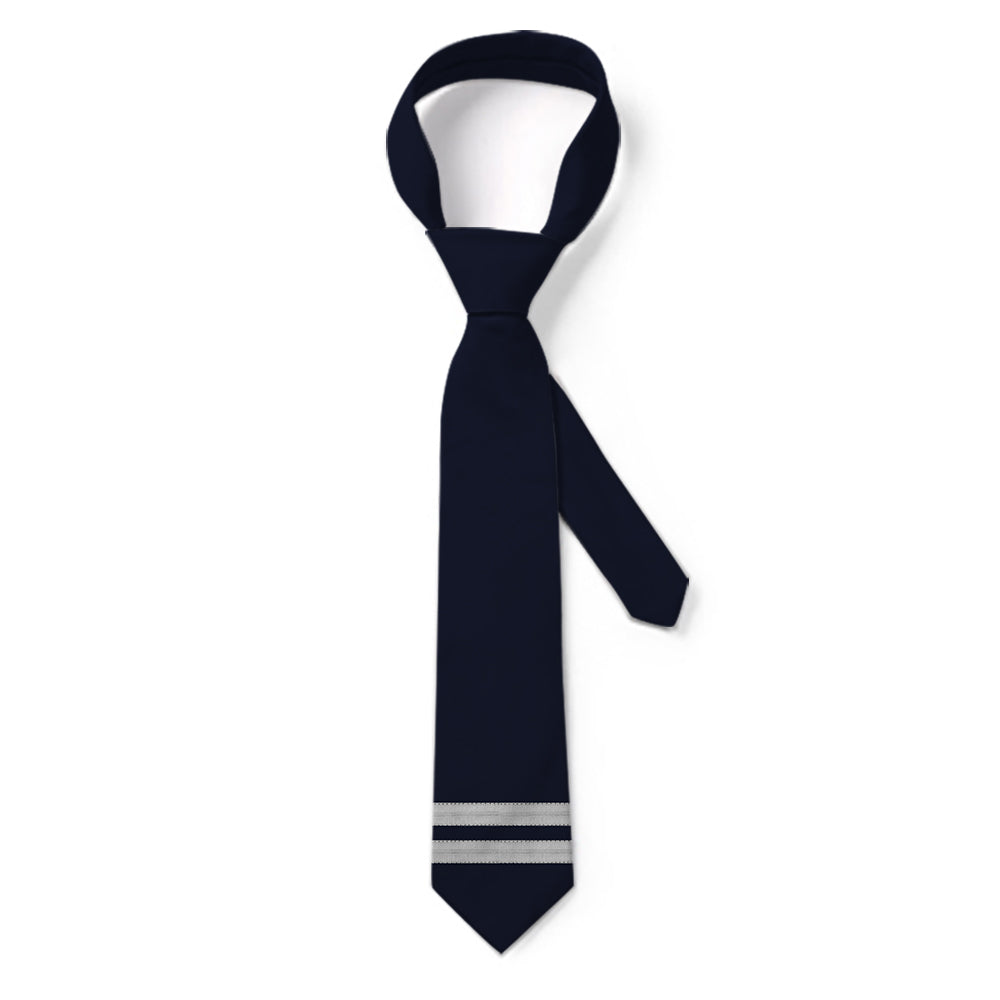 Pilot Epaulettes (Silver) 2 Lines Designed Ties