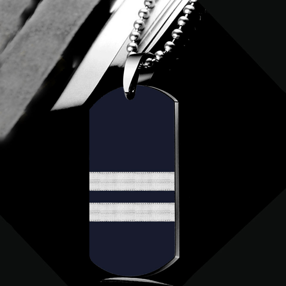 Pilot Epaulettes (Silver) 2 Lines Designed Metal Necklaces