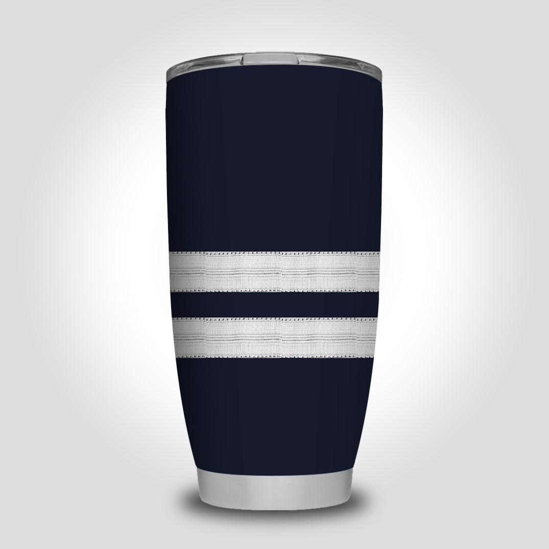 Pilot Epaulettes (Silver) 2 Lines Designed Tumbler Travel Mugs