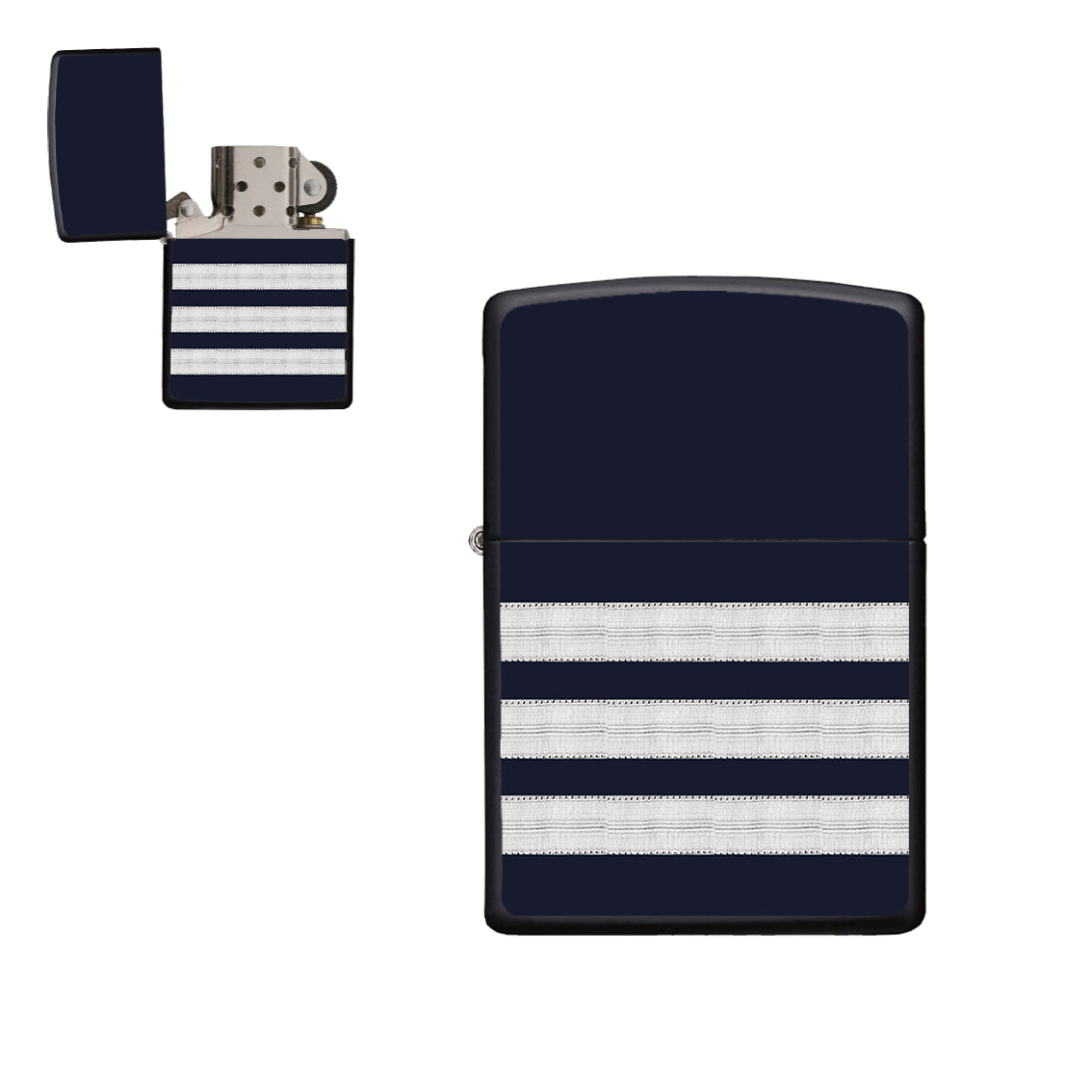 Pilot Epaulettes (Silver) 3 Lines Designed Metal Lighters
