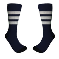 Thumbnail for Pilot Epaulette (Silver) 3 Lines Designed Socks