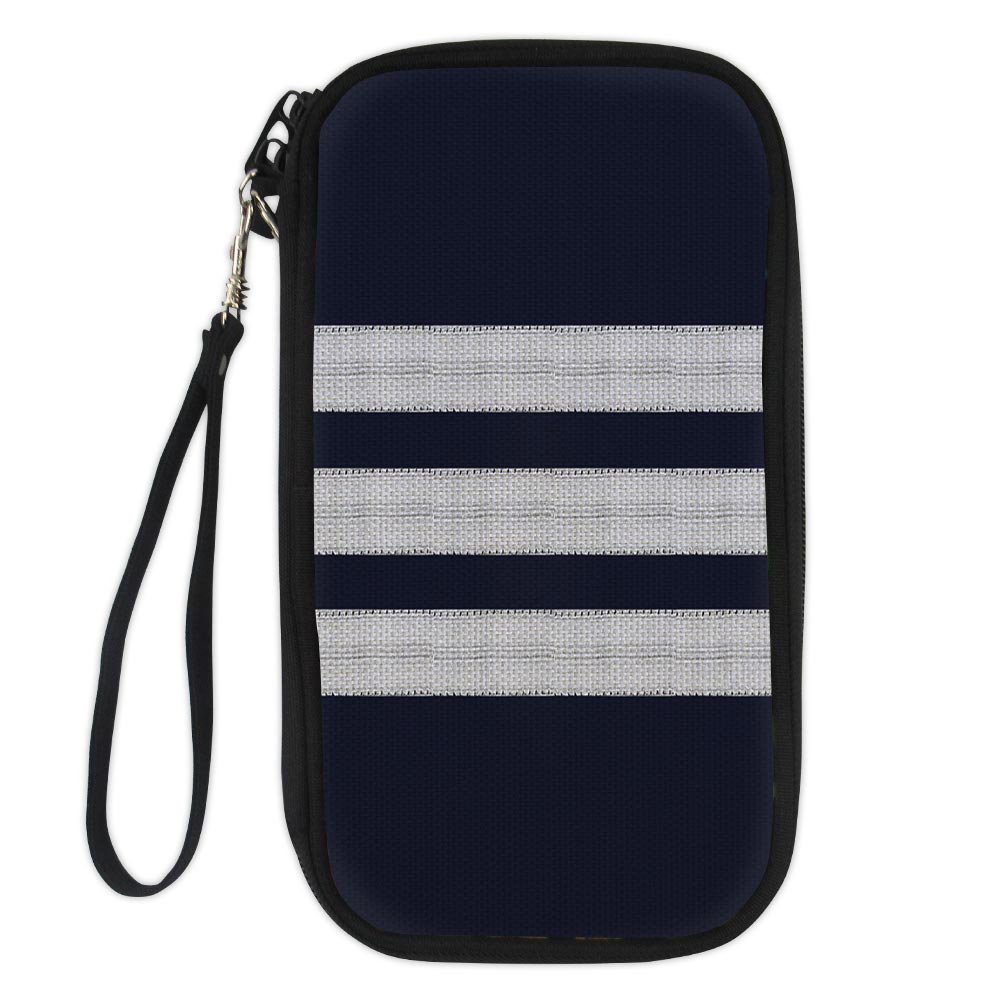 Pilot Epaulettes (Silver) 3 Lines Designed Travel Cases & Wallets
