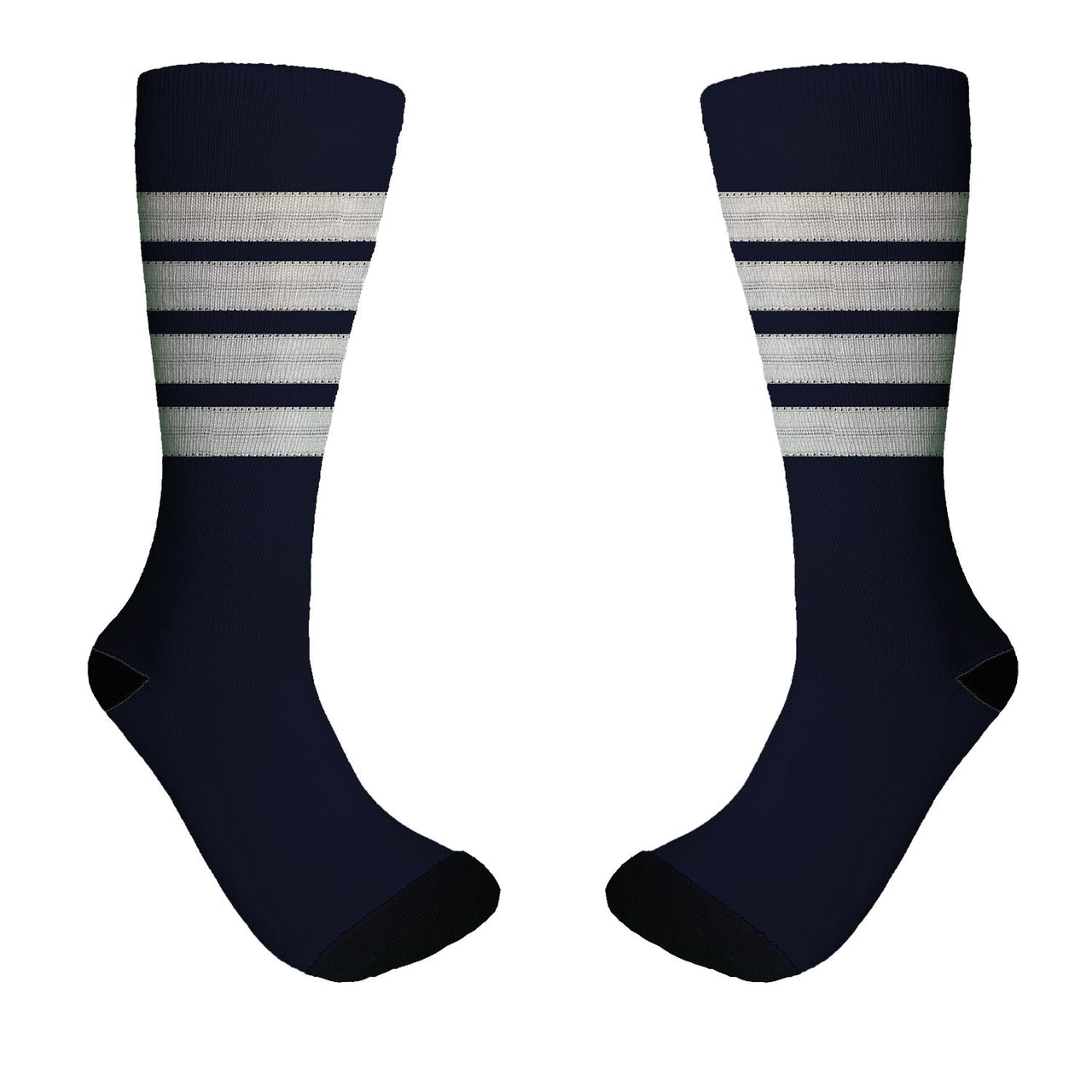 Pilot Epaulette (Silver) 4 Lines Designed Socks