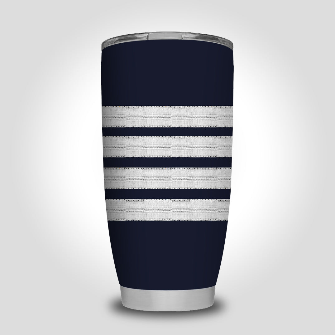 Pilot Epaulettes (Silver) 4 Lines Designed Tumbler Travel Mugs