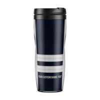 Thumbnail for Custom Name & Silver Epaulettes (4,3,2 Lines) Designed Plastic Travel Mugs