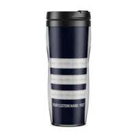 Thumbnail for Custom Name & Silver Epaulettes (4,3,2 Lines) Designed Plastic Travel Mugs