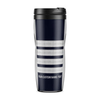 Thumbnail for Custom Name & Silver Epaulettes (4,3,2 Lines) Designed Plastic Travel Mugs