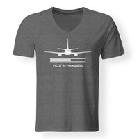 Thumbnail for Pilot In Progress Designed V-Neck T-Shirts