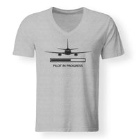 Thumbnail for Pilot In Progress Designed V-Neck T-Shirts