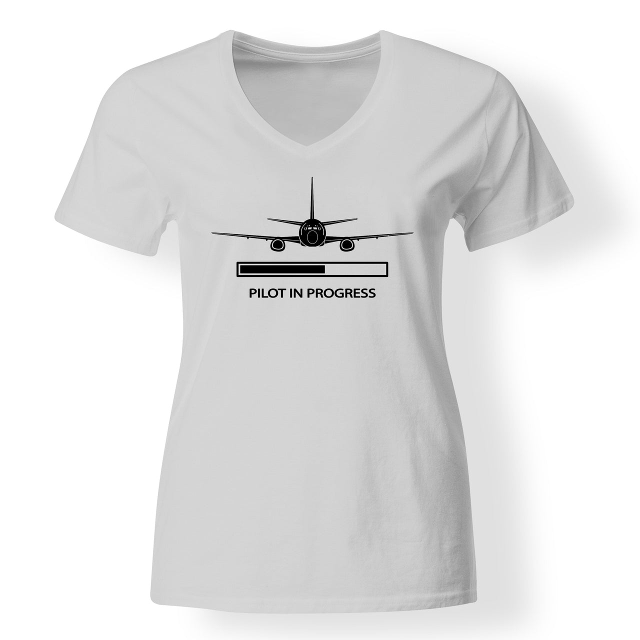 Pilot In Progress Designed V-Neck T-Shirts