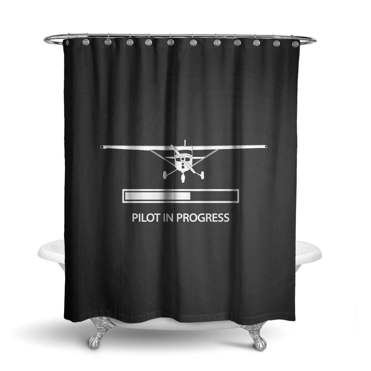 Pilot In Progress (Cessna) Designed Shower Curtains
