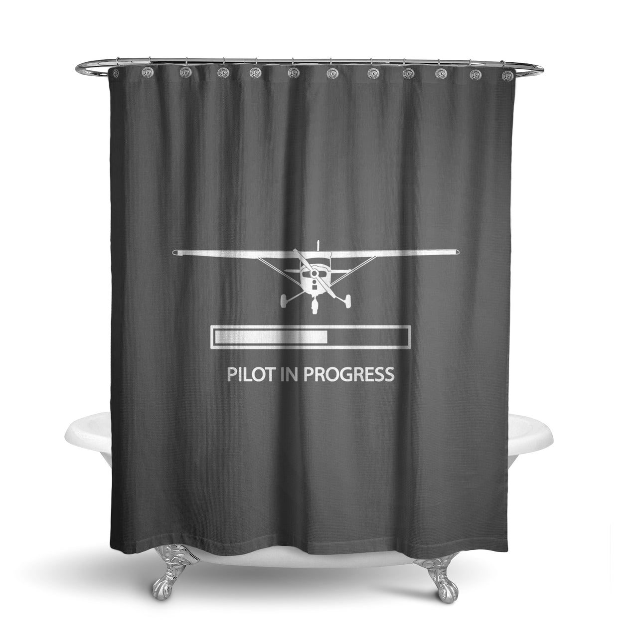 Pilot In Progress (Cessna) Designed Shower Curtains