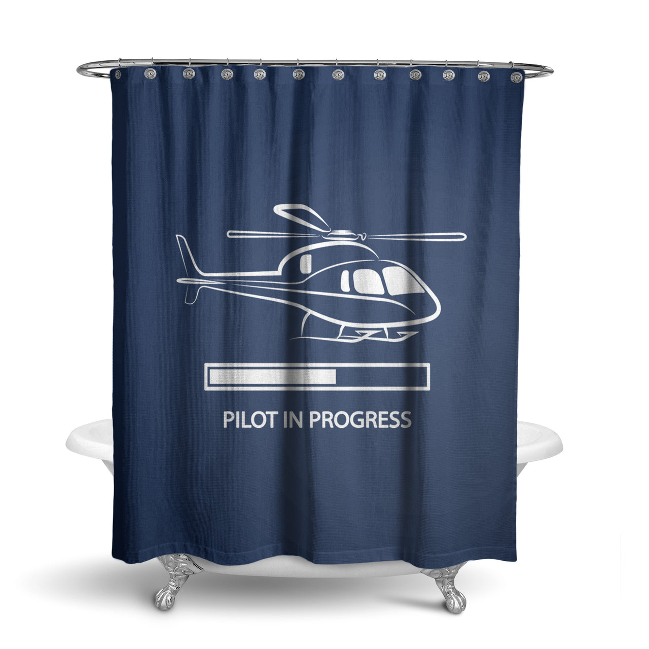 Pilot In Progress (Helicopter) Designed Shower Curtains