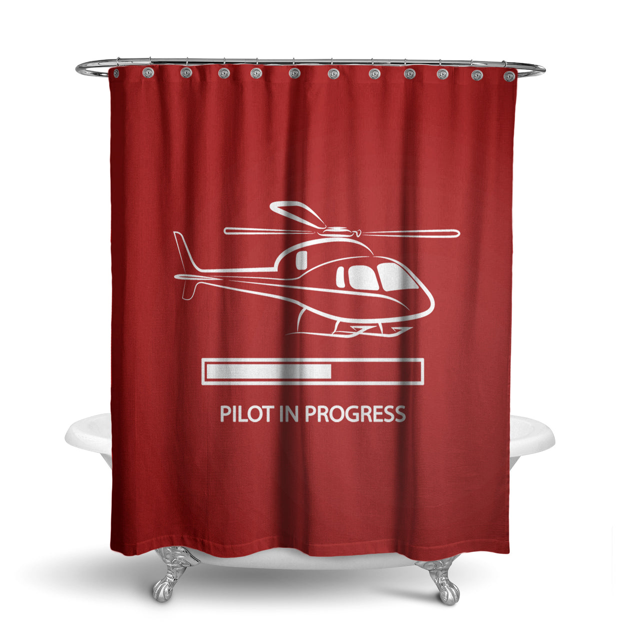 Pilot In Progress (Helicopter) Designed Shower Curtains