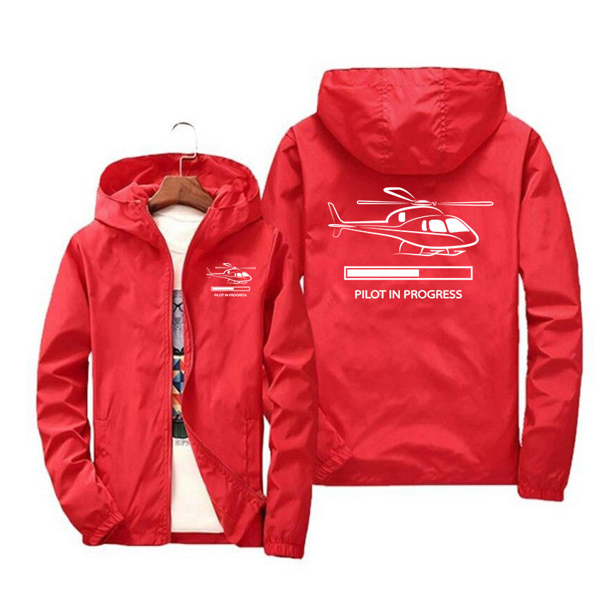 Pilot In Progress (Helicopter) Designed Windbreaker Jackets