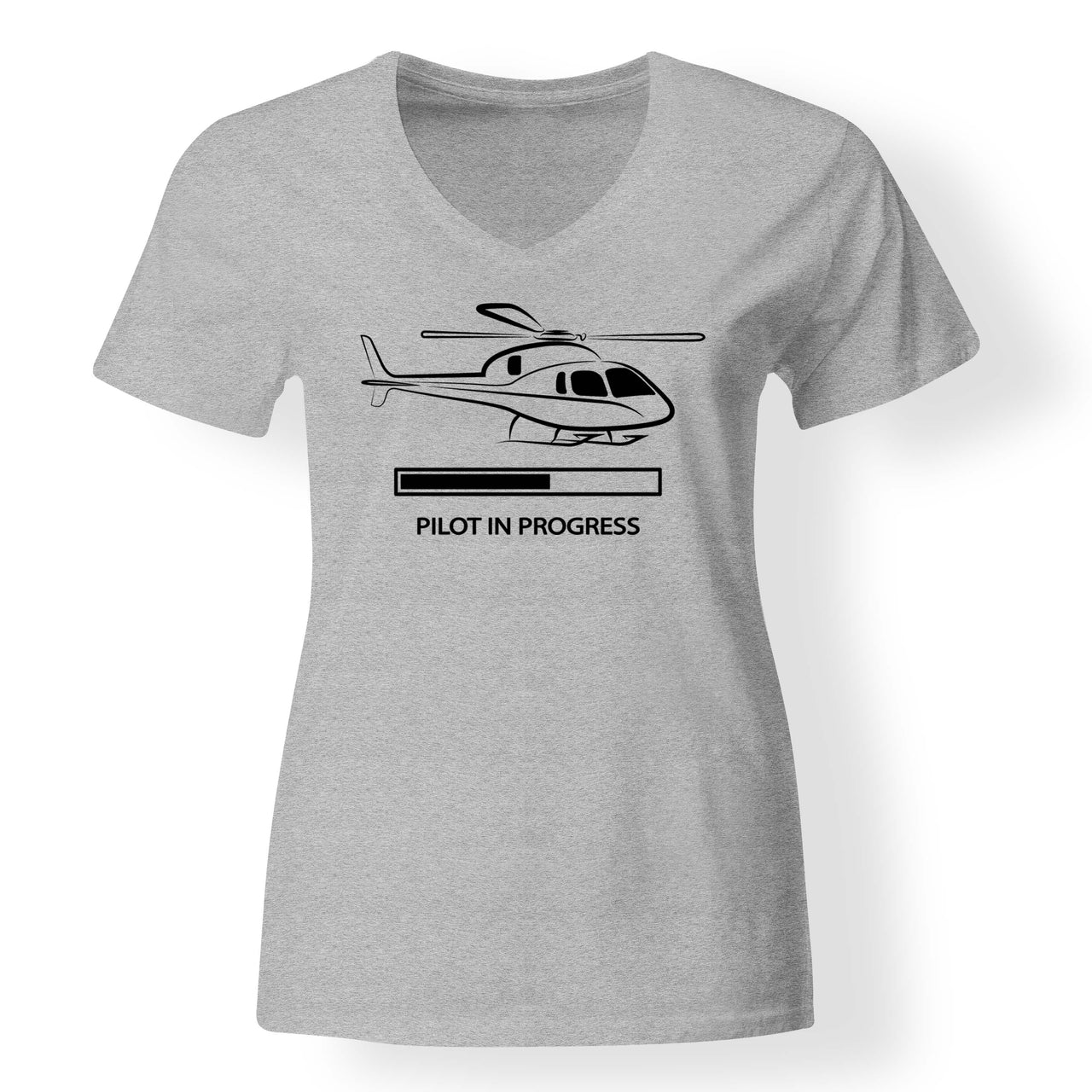Pilot In Progress (Helicopter) Designed V-Neck T-Shirts