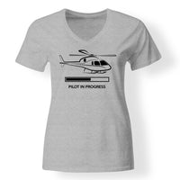 Thumbnail for Pilot In Progress (Helicopter) Designed V-Neck T-Shirts