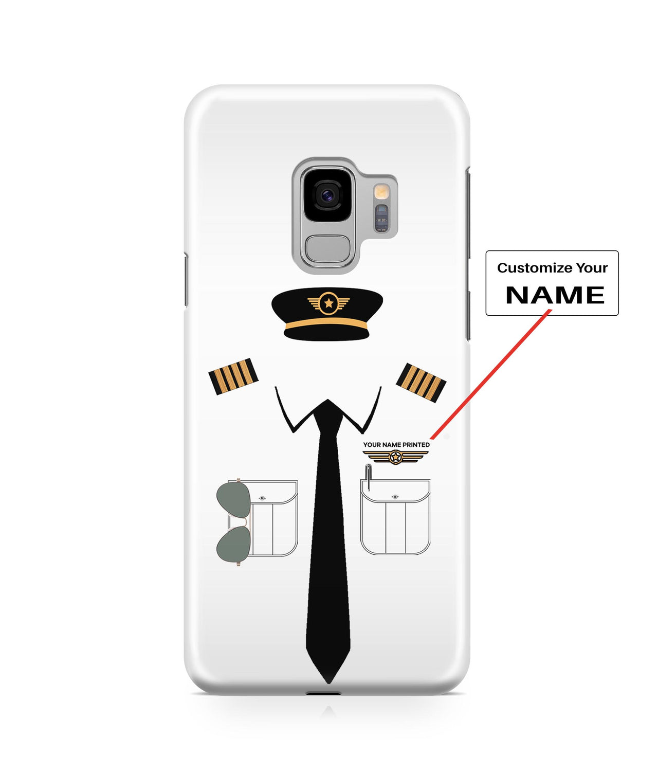 Pilot Uniform Designed (2,3,4 Lines - Customizable Name) Samsung S & Note Cases