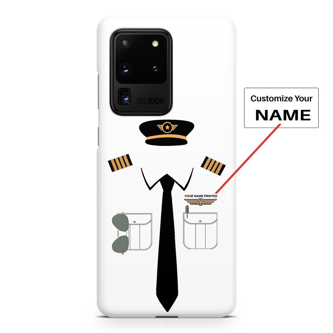 Pilot Uniform Designed (2,3,4 Lines - Customizable Name) Samsung S & Note Cases