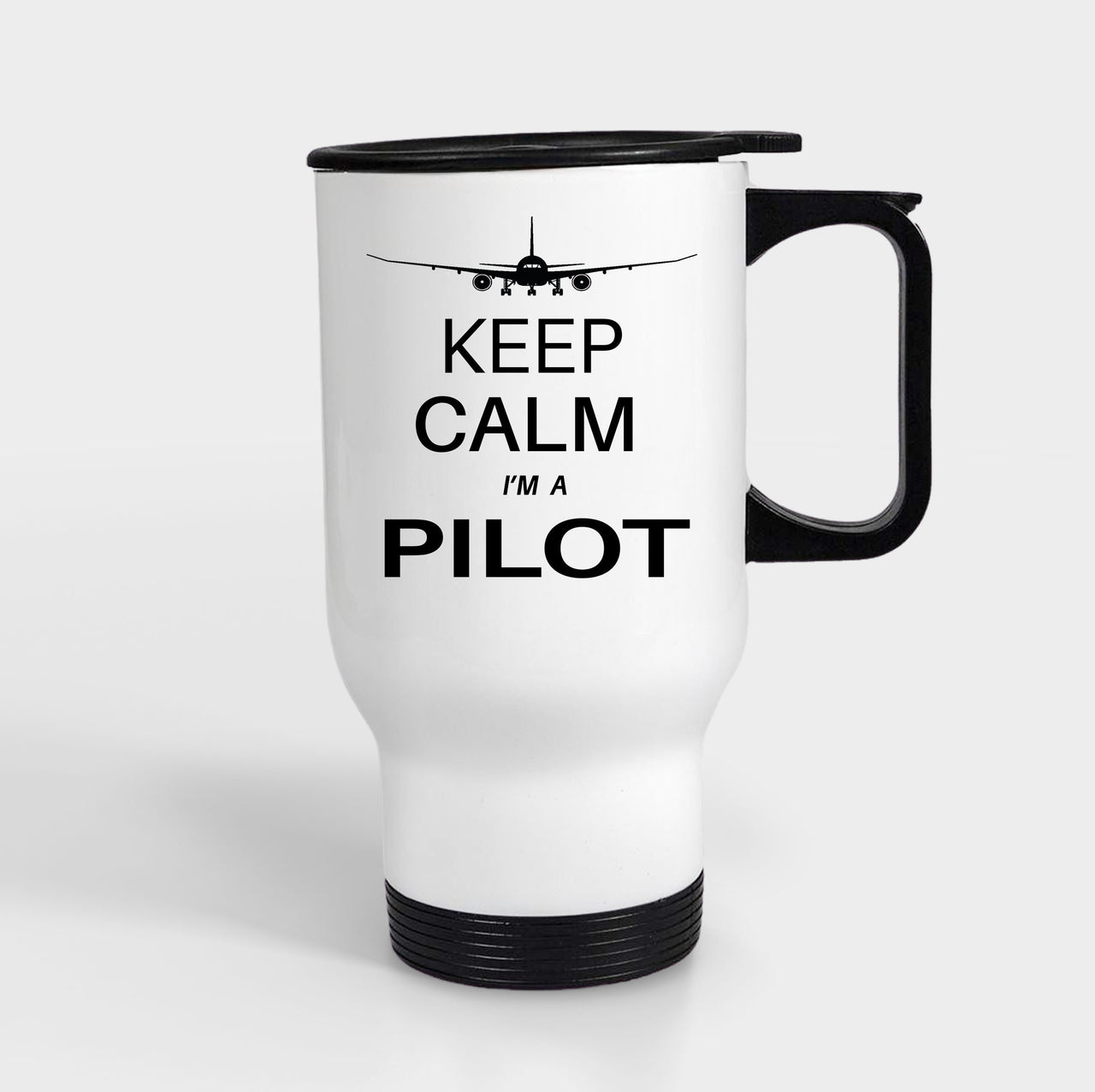 Pilot (777 Silhouette) Designed Travel Mugs (With Holder)