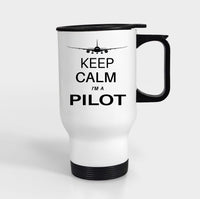 Thumbnail for Pilot (777 Silhouette) Designed Travel Mugs (With Holder)