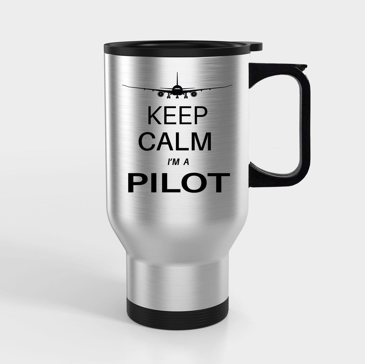 Pilot (777 Silhouette) Designed Travel Mugs (With Holder)