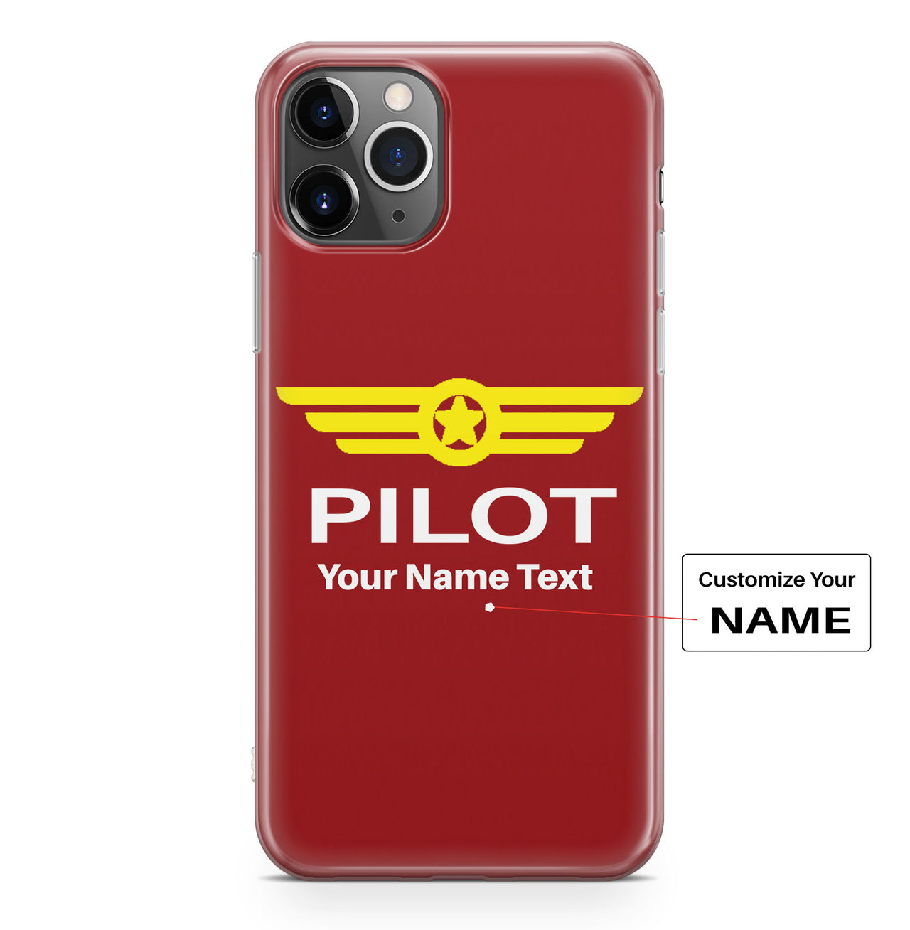 Pilot & Badge (+Customizable Name) Designed iPhone Cases