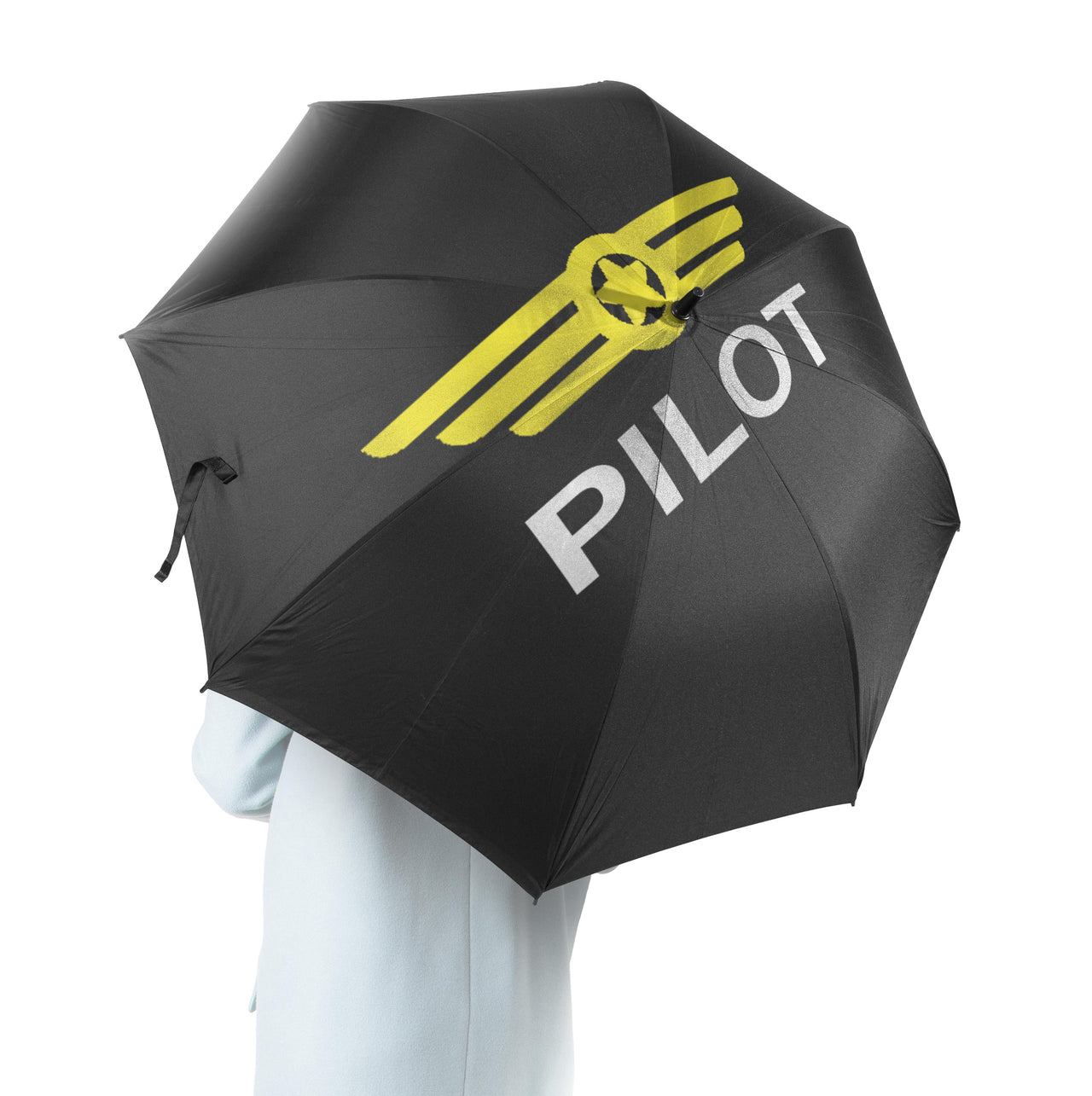 Pilot & Badge Black Designed Umbrella