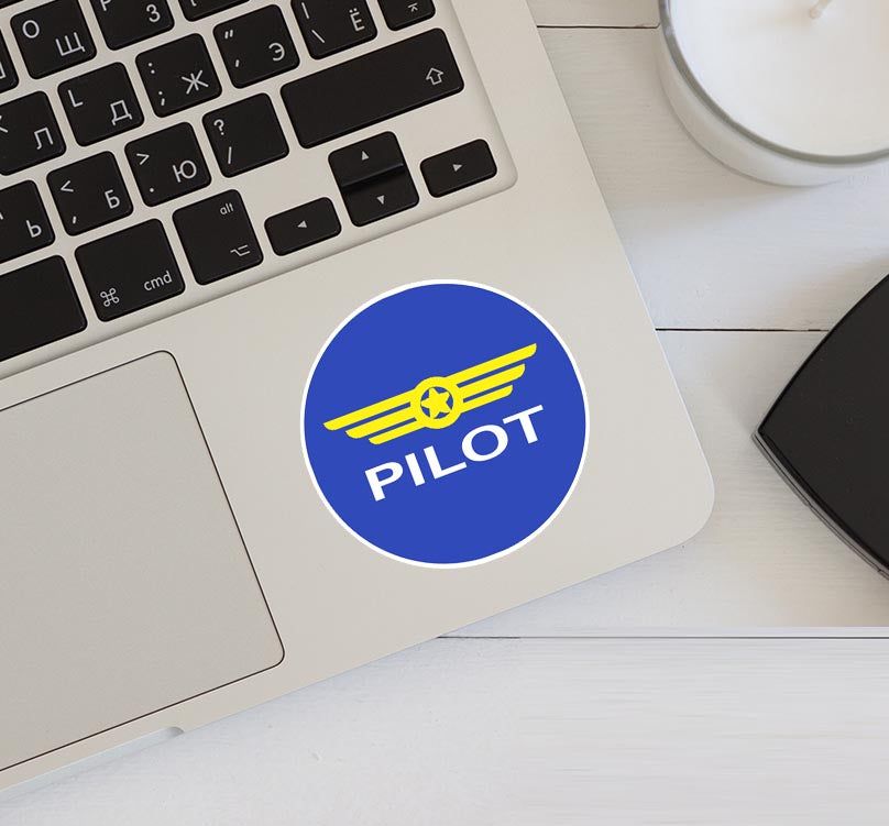 Pilot & Badge Blue Designed Stickers