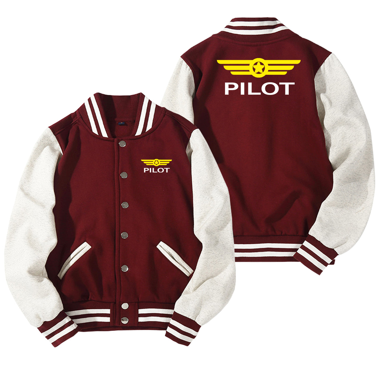 Pilot & Badge Designed Baseball Style Jackets