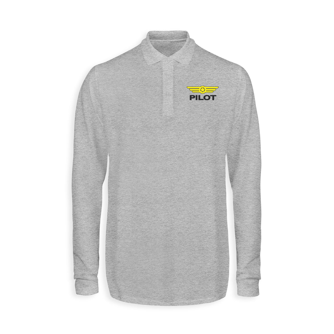 Pilot & Badge Designed Long Sleeve Polo T-Shirts