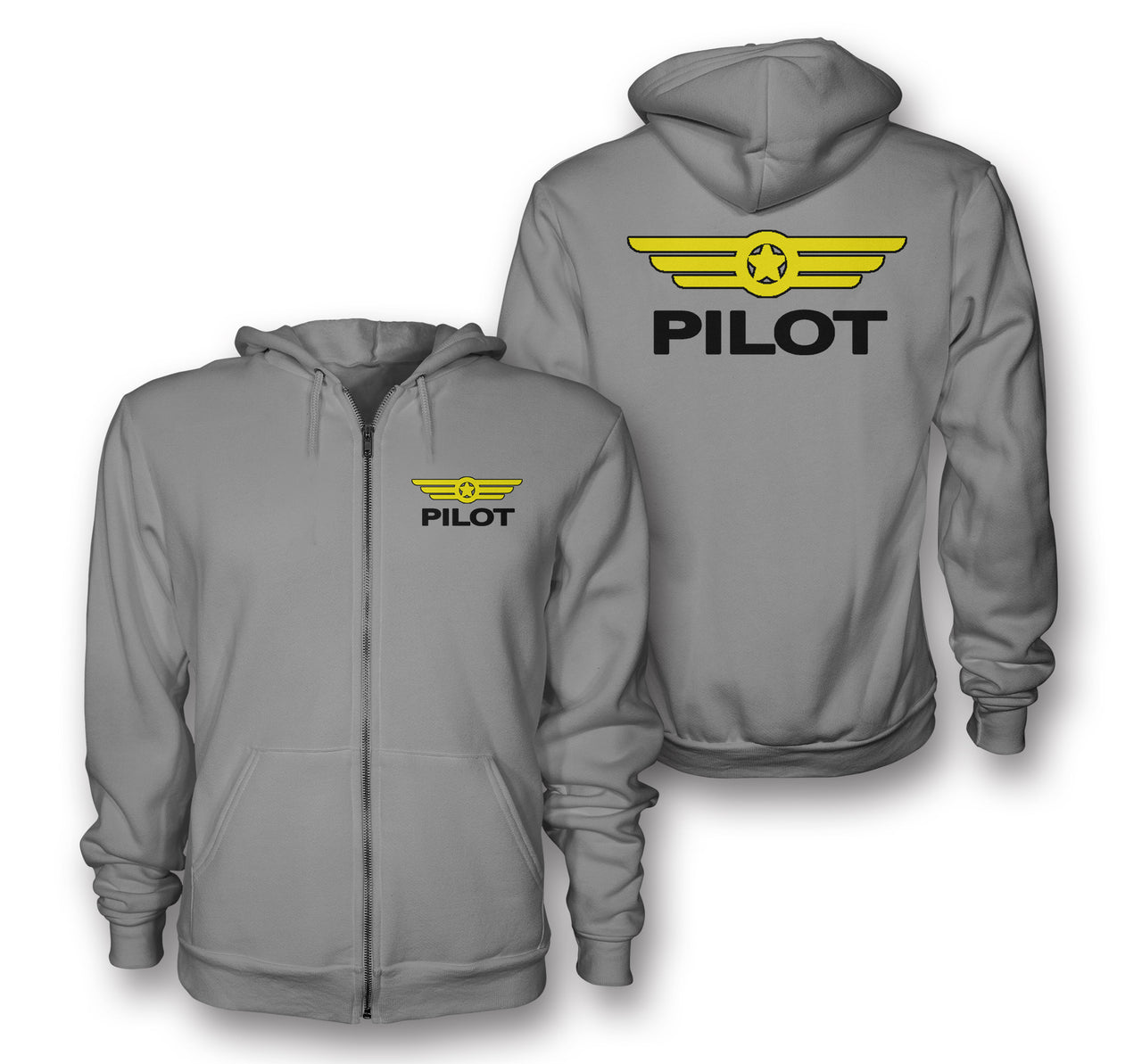 Pilot & Badge Designed Zipped Hoodies