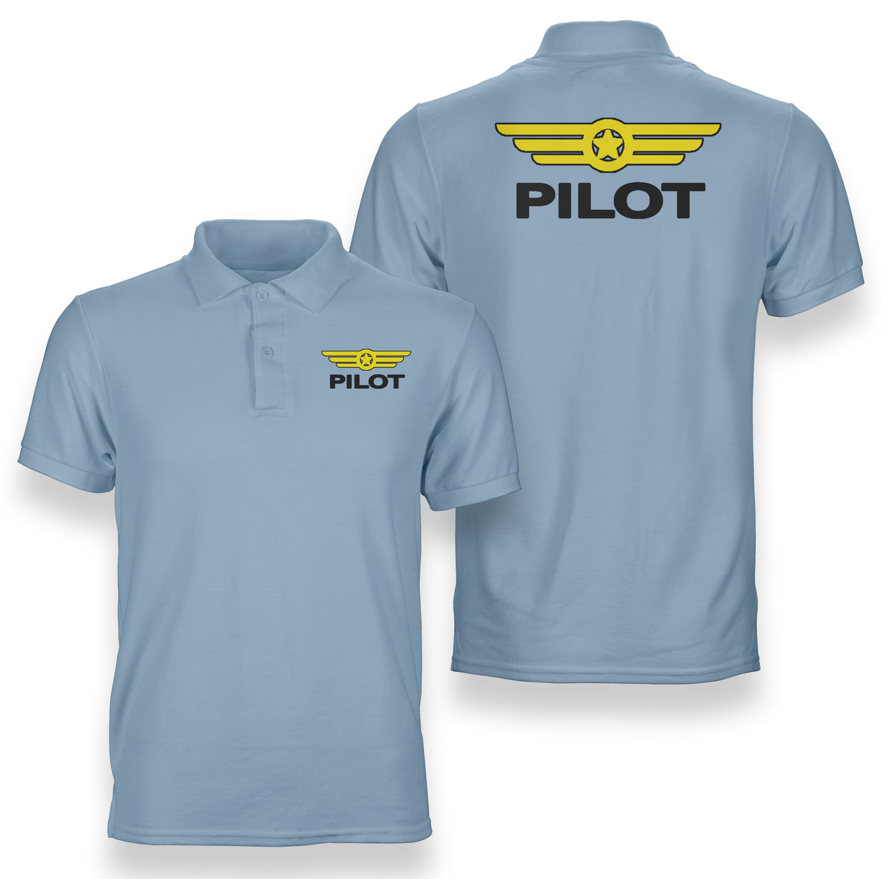 Pilot & Badge Designed Double Side Polo T-Shirts