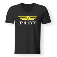Thumbnail for Pilot & Badge Designed V-Neck T-Shirts