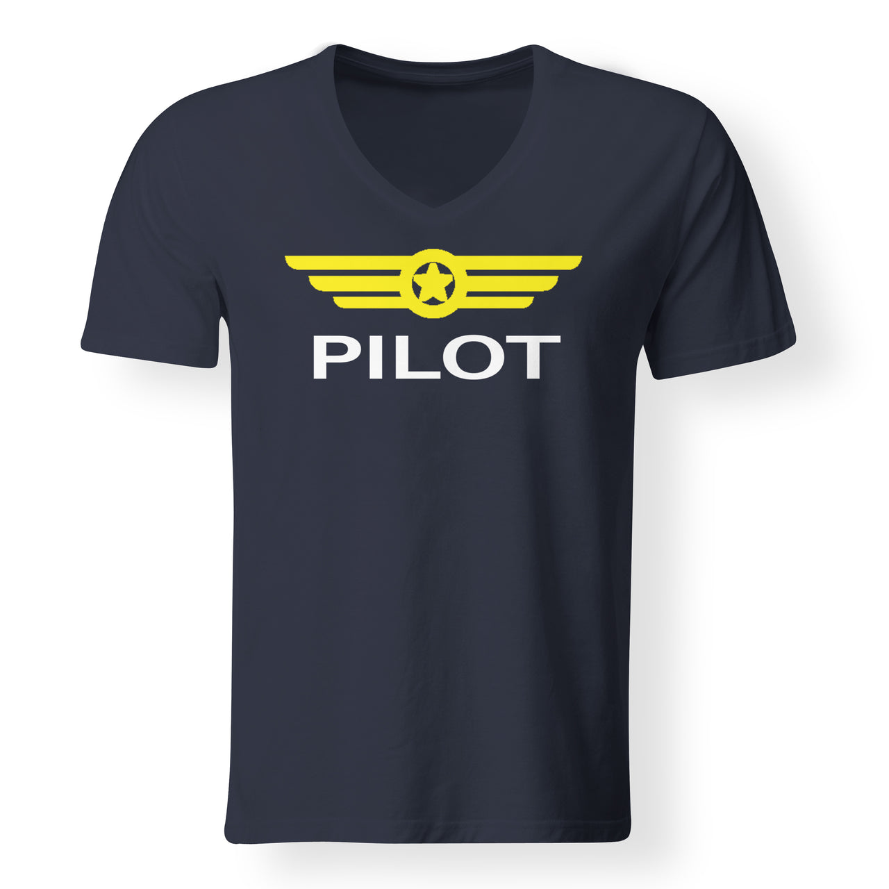 Pilot & Badge Designed V-Neck T-Shirts
