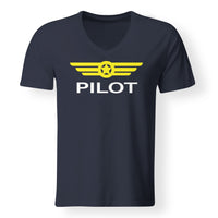 Thumbnail for Pilot & Badge Designed V-Neck T-Shirts