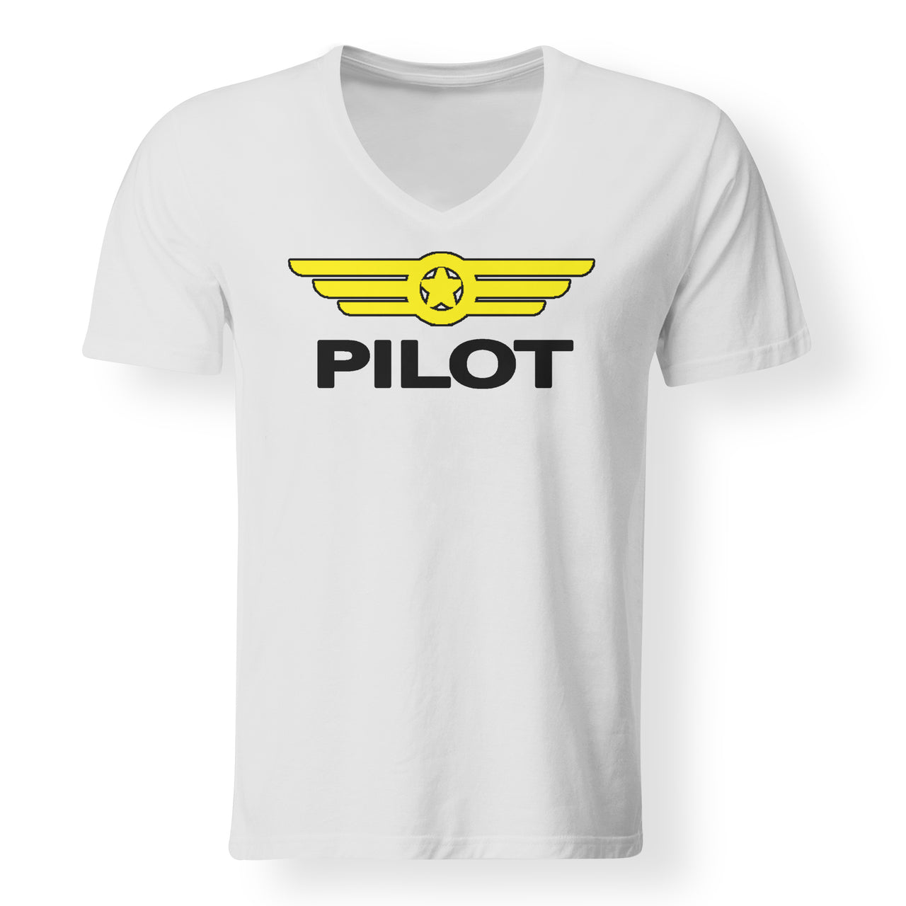Pilot & Badge Designed V-Neck T-Shirts