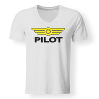 Thumbnail for Pilot & Badge Designed V-Neck T-Shirts