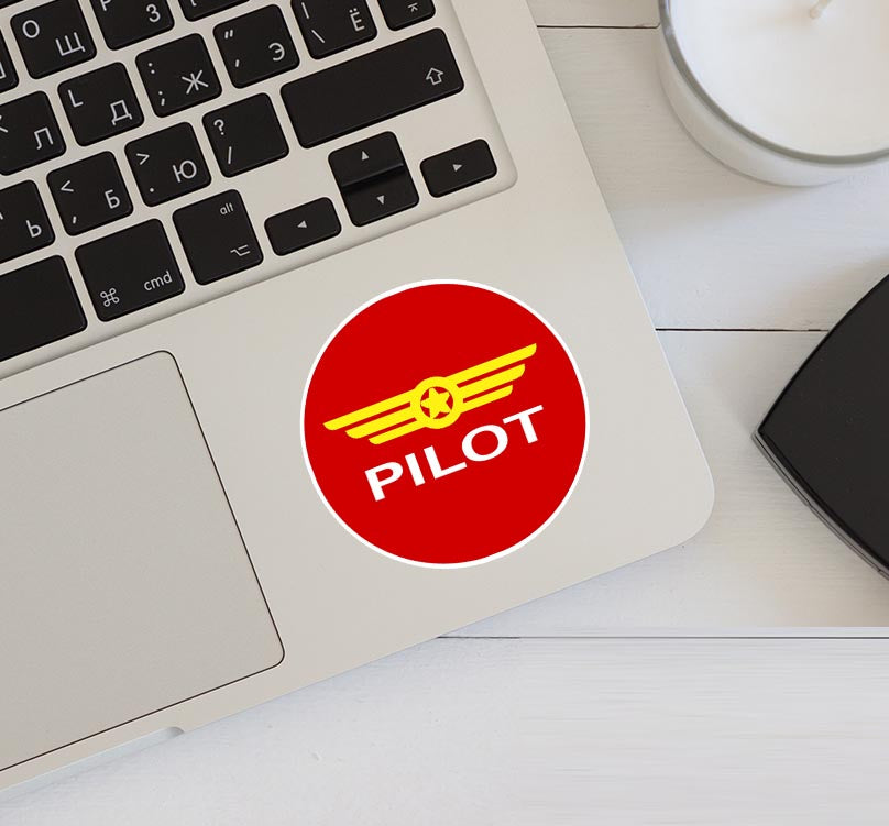 Pilot & Badge Red Designed Stickers